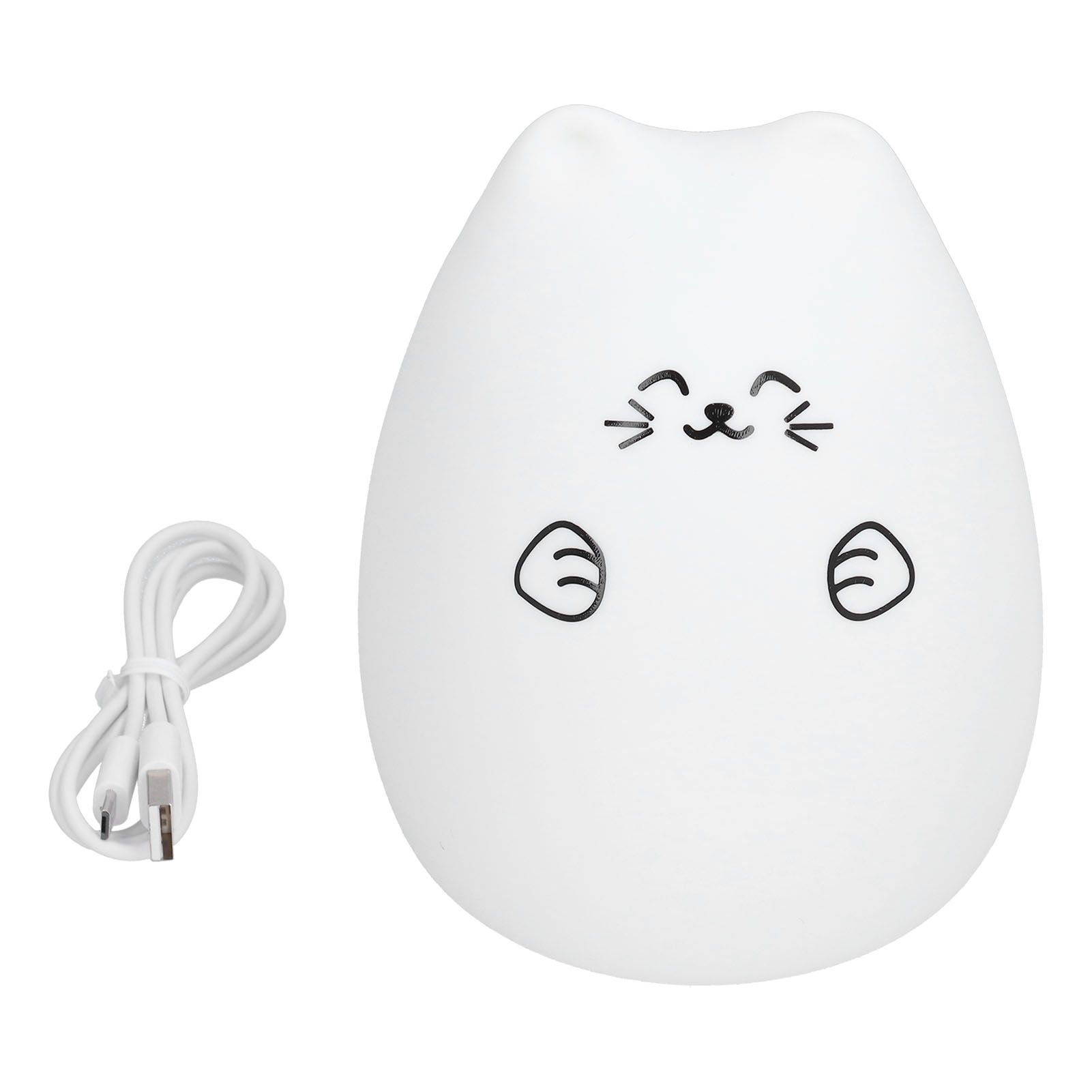 LED Cat Shape Lamp Colorful Silicone Tap Night Light USB Charging Ambient Lighting for Home Bedroom Use - Image 7