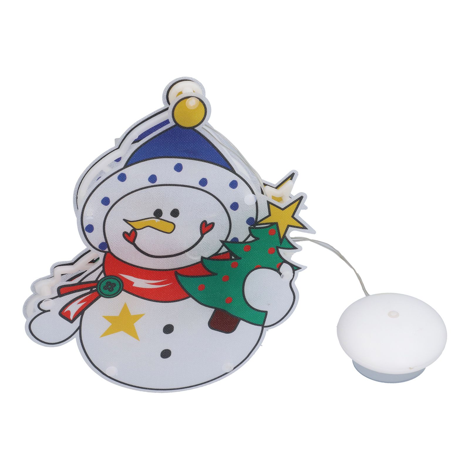 Christmas Snowman LED Window Light Battery Powered Hanging Light with Suction Cup for Christmas Tree Party Room - Image 2