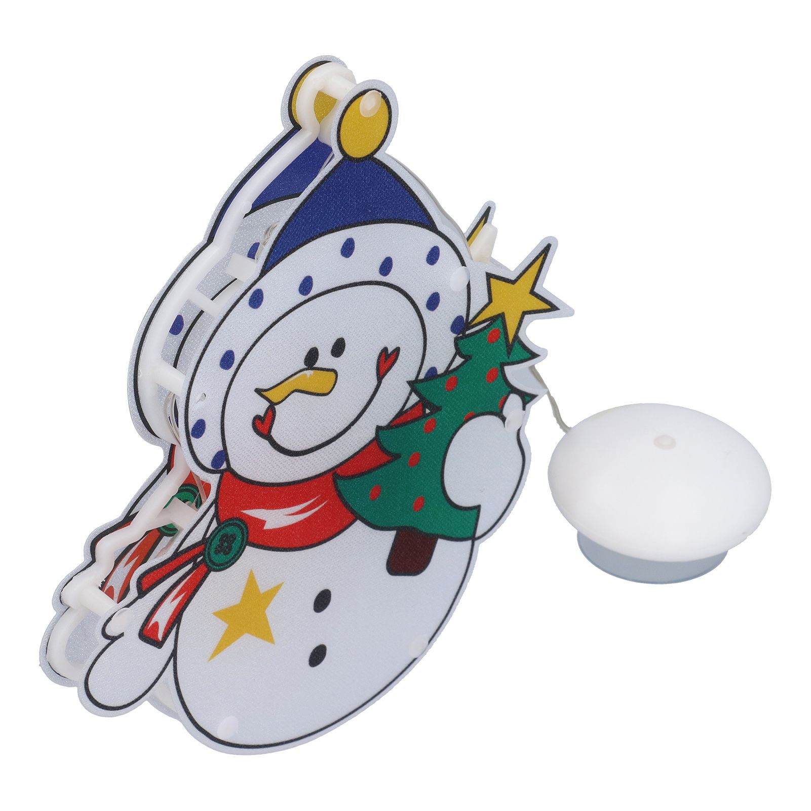Christmas Snowman LED Window Light Battery Powered Hanging Light with Suction Cup for Christmas Tree Party Room - Image 3