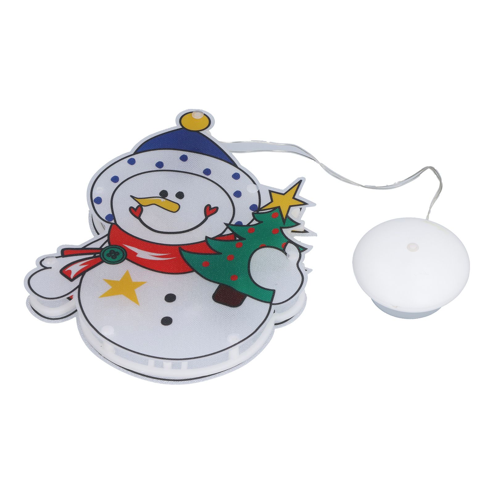 Christmas Snowman LED Window Light Battery Powered Hanging Light with Suction Cup for Christmas Tree Party Room - Image 4