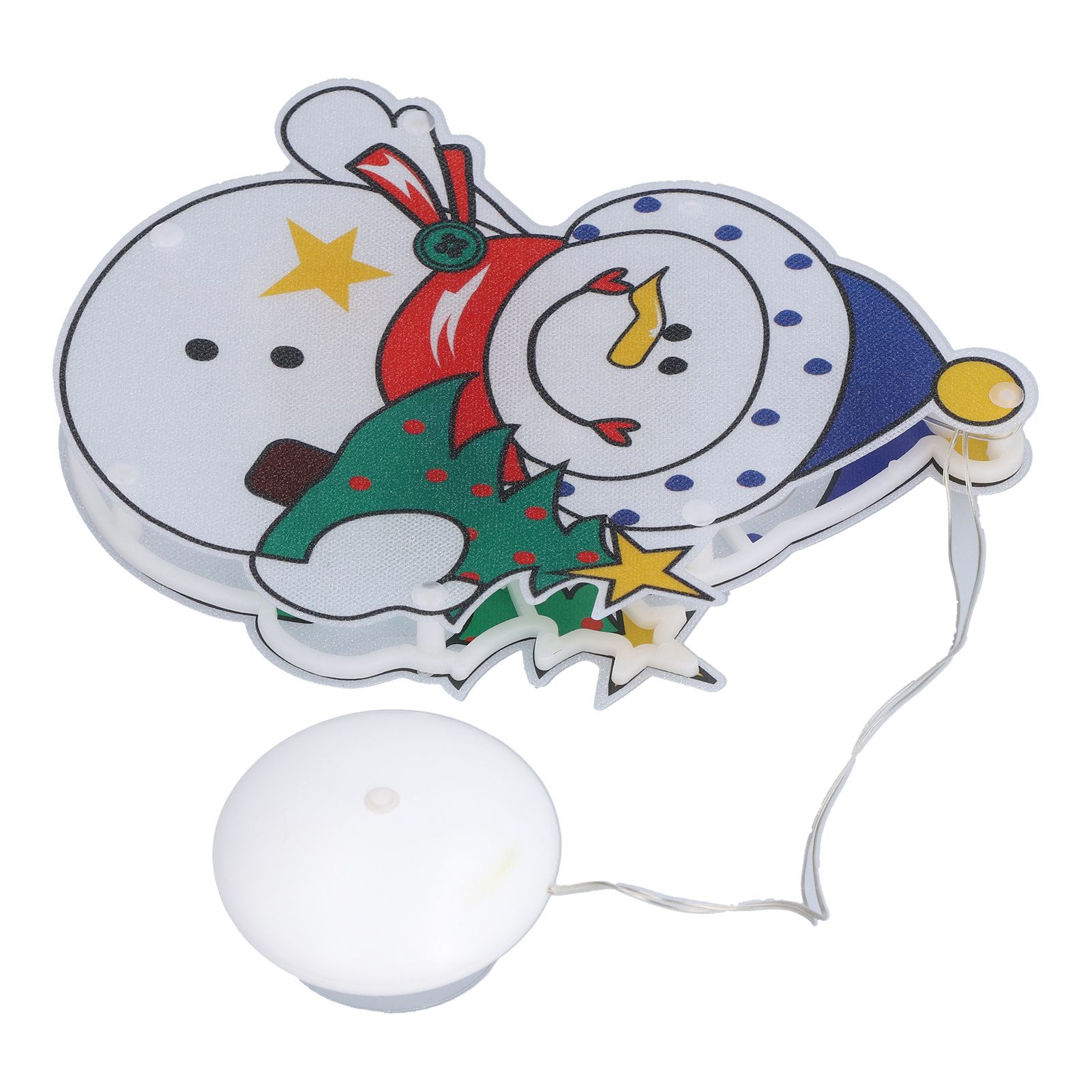 Christmas Snowman LED Window Light Battery Powered Hanging Light with Suction Cup for Christmas Tree Party Room - Image 6