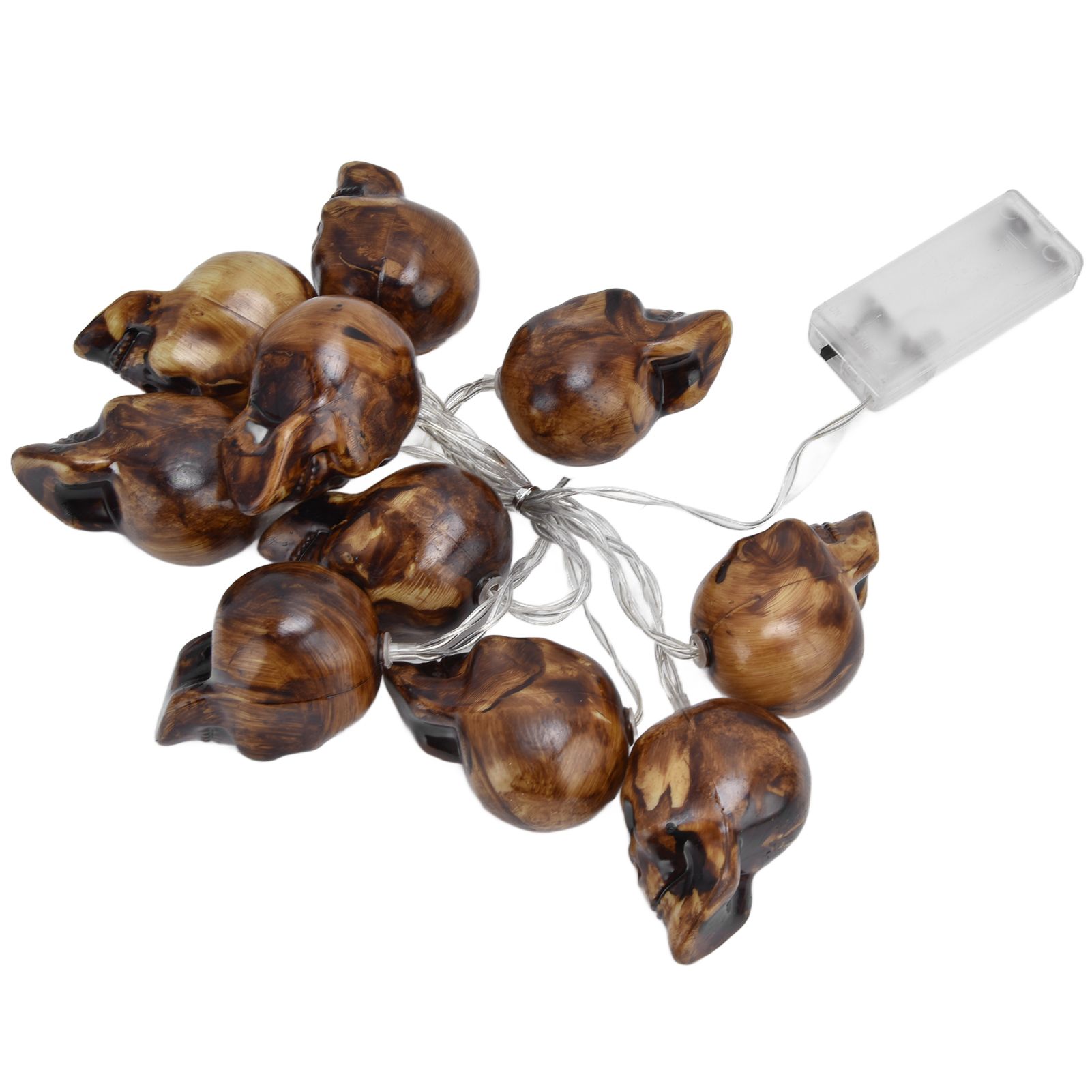 LED Skull String Light 10LEDs Horrible Lifelike Battery Powered Halloween Light for Outdoor Party Yard - Image 3