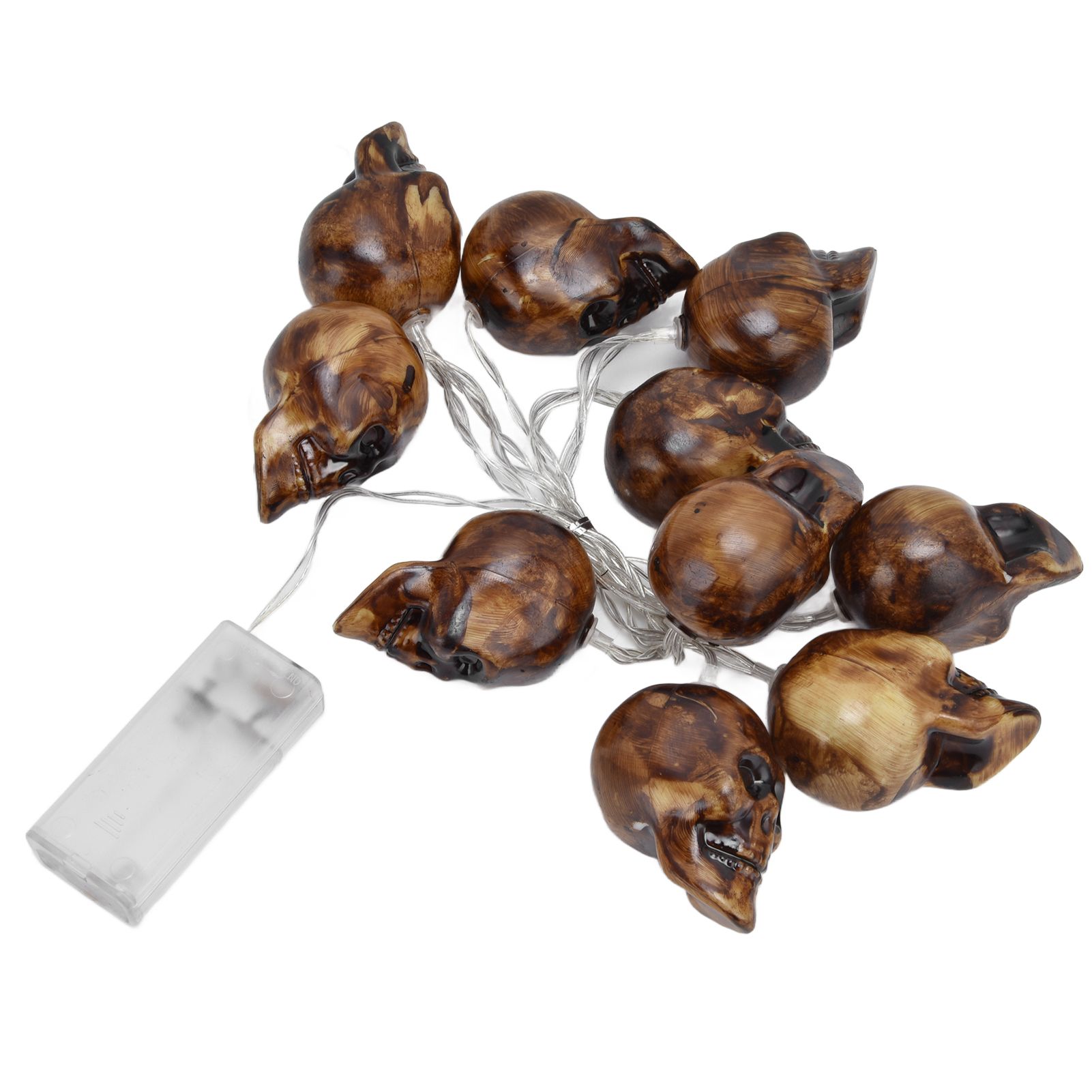 LED Skull String Light 10LEDs Horrible Lifelike Battery Powered Halloween Light for Outdoor Party Yard - Image 6