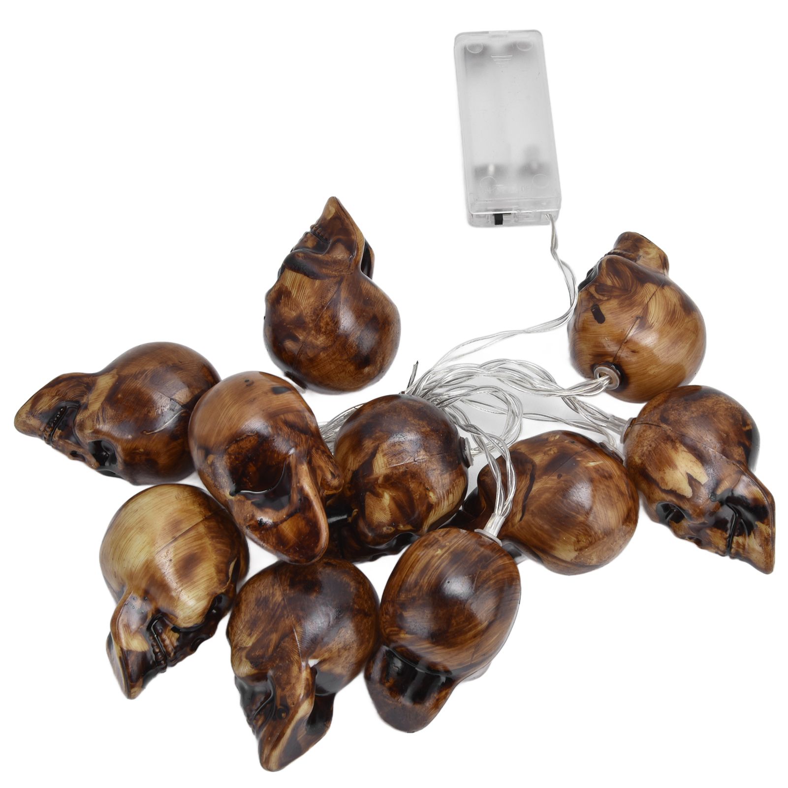 LED Skull String Light 10LEDs Horrible Lifelike Battery Powered Halloween Light for Outdoor Party Yard - Image 7