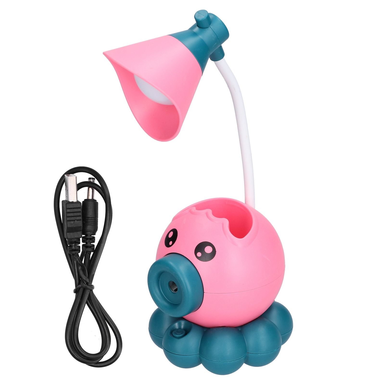 LED Desk Lamp Octopus Shaped Foldable Multifunctional Warm White Light USB Charging Cute Desk LampPink - Image 1