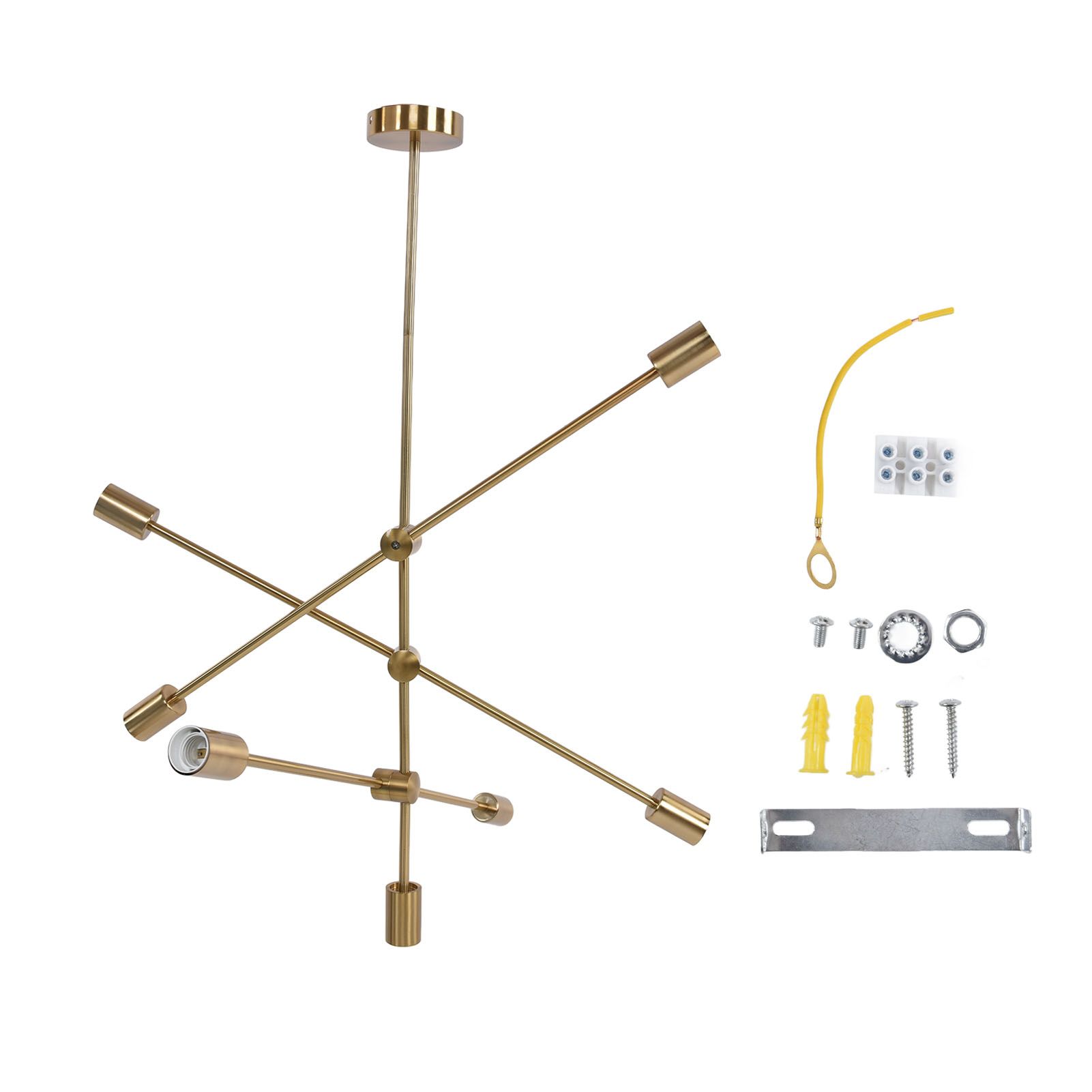 Pendant Light 6 Lights Geometric Style Unique Design Stable Firm Highly Durable Hanging Light Fixtures 110‑220V - Image 1