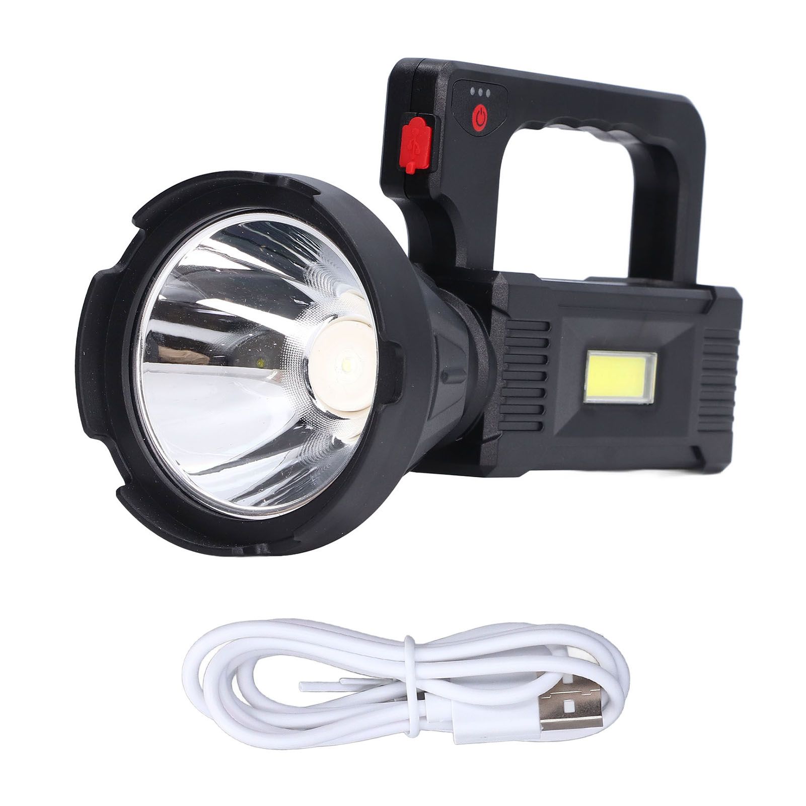 Spotlight Flashlight USB Charging Dual Light Source Smart Battery Display Multi Speed Mode Flash Light - Image 1