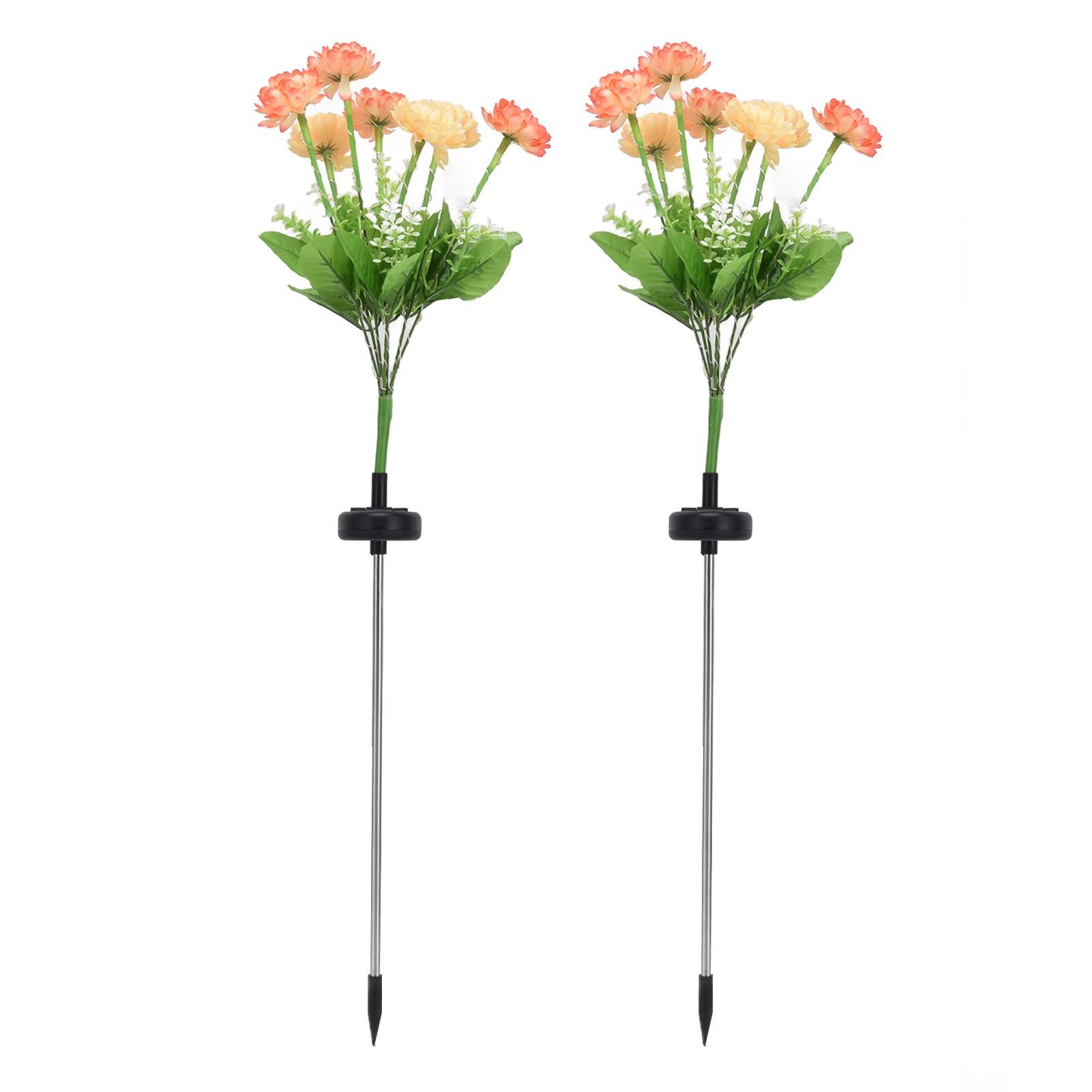 2 Pcs Solar Garden Lights LED Solar Flower Lights for Garden Patio Lawn Yard Pathway - Image 1