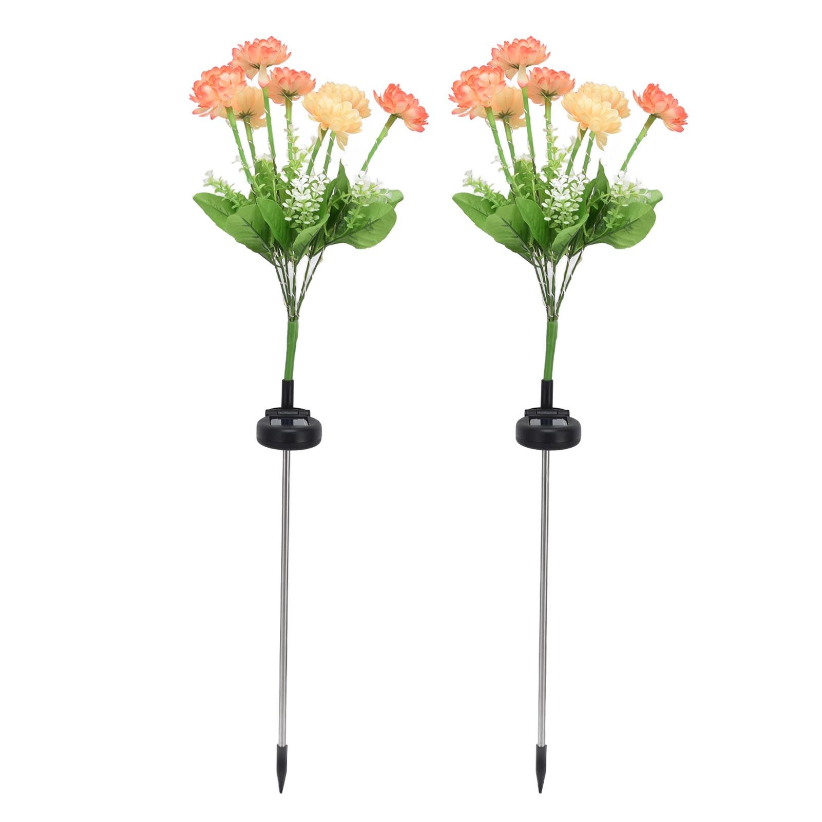 2 Pcs Solar Garden Lights LED Solar Flower Lights for Garden Patio Lawn Yard Pathway - Image 2