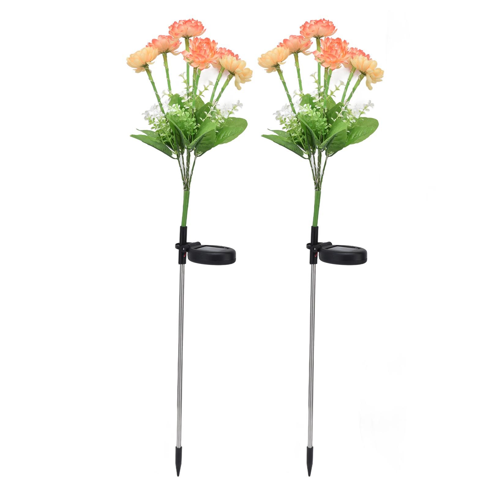 2 Pcs Solar Garden Lights LED Solar Flower Lights for Garden Patio Lawn Yard Pathway - Image 3