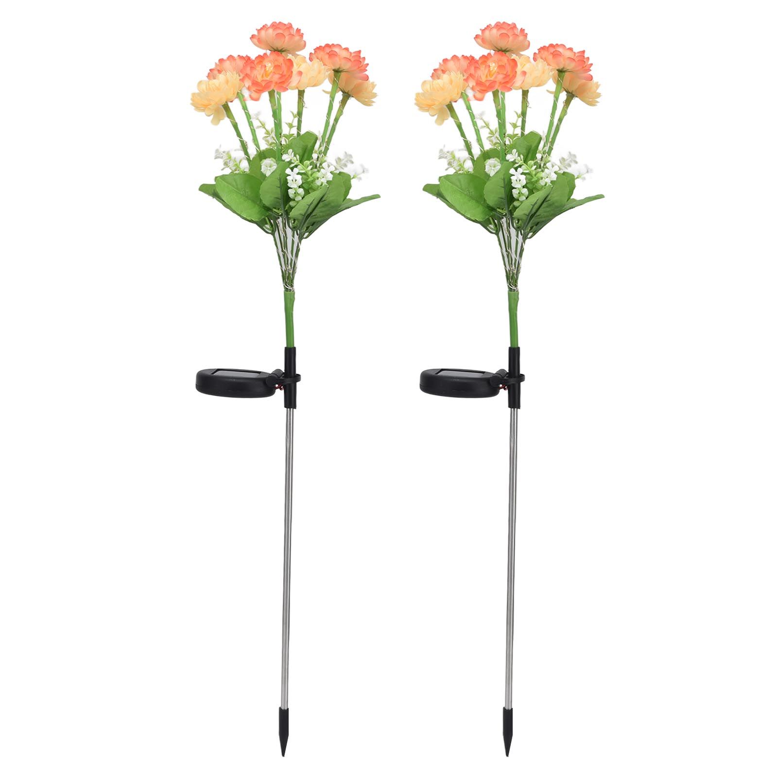 2 Pcs Solar Garden Lights LED Solar Flower Lights for Garden Patio Lawn Yard Pathway - Image 4