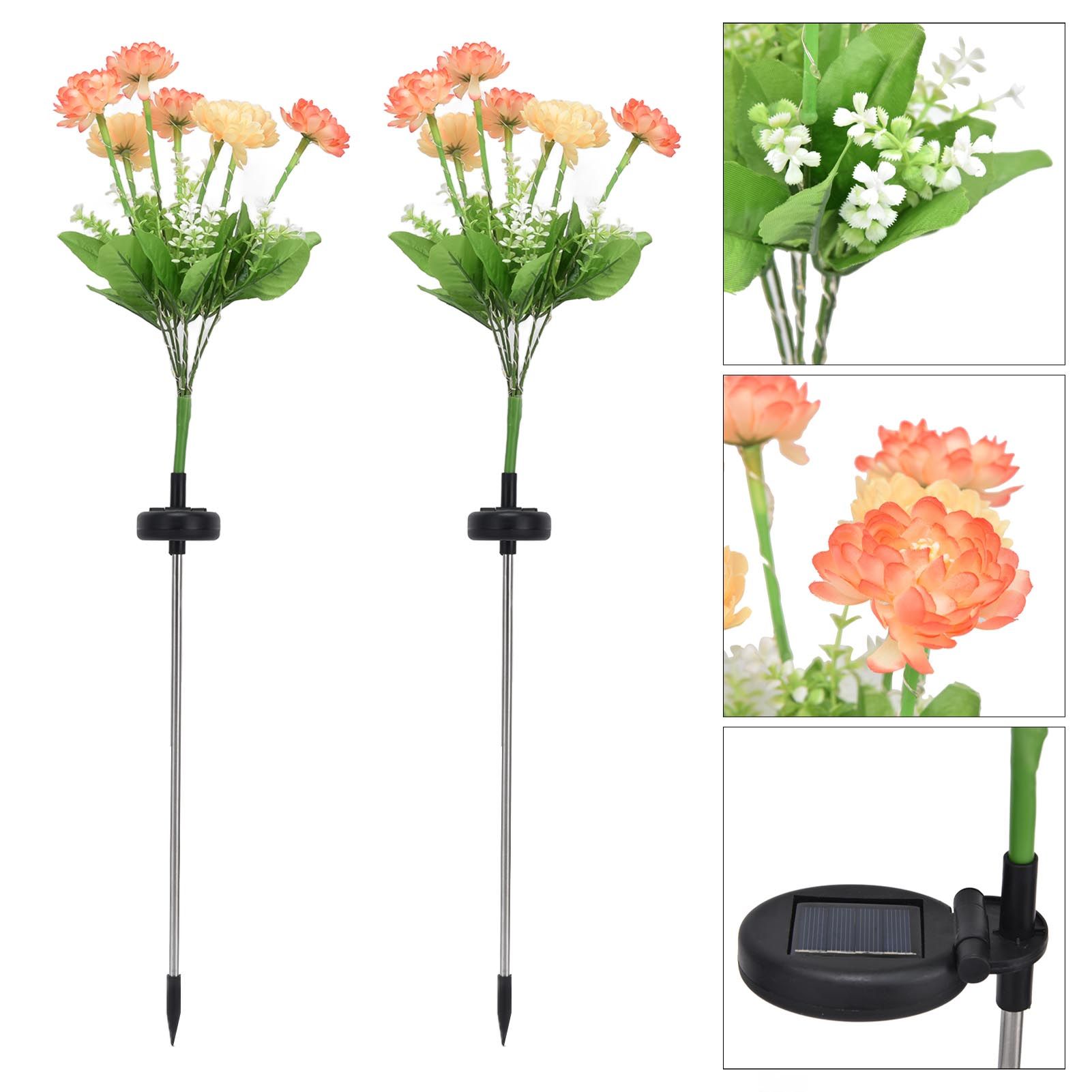 2 Pcs Solar Garden Lights LED Solar Flower Lights for Garden Patio Lawn Yard Pathway - Image 6