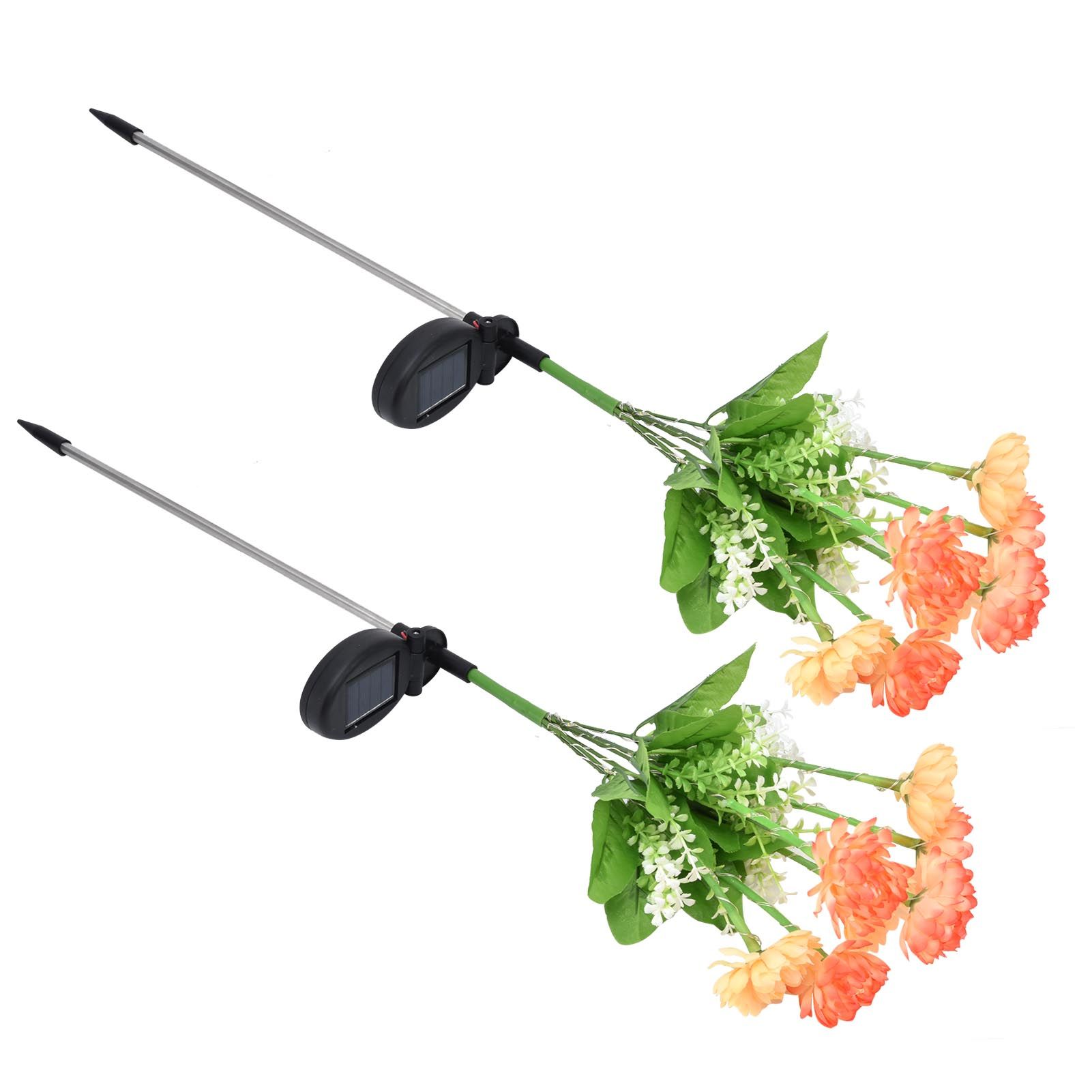 2 Pcs Solar Garden Lights LED Solar Flower Lights for Garden Patio Lawn Yard Pathway - Image 8