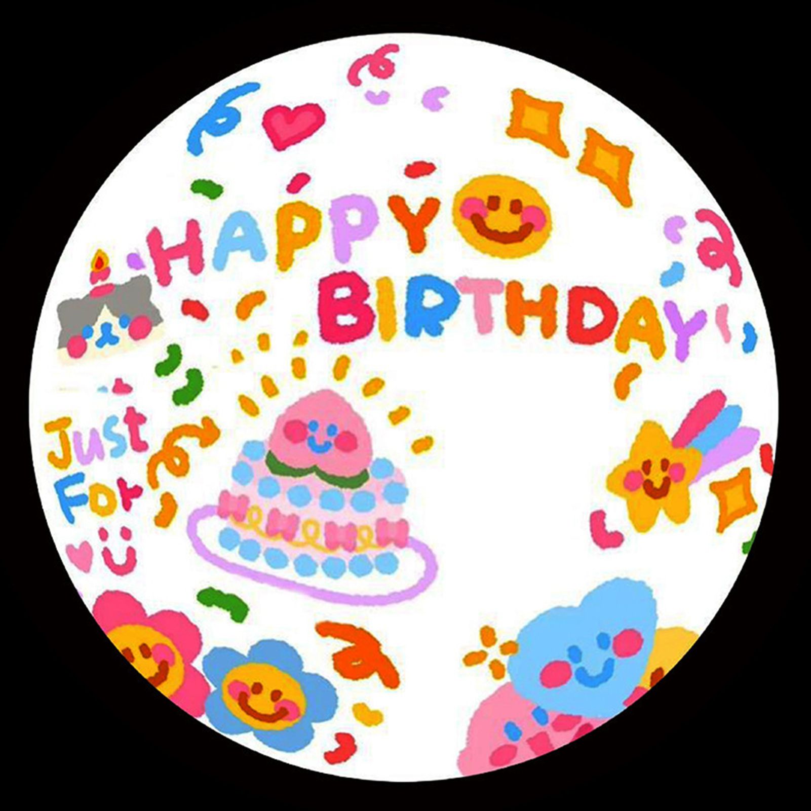 Happy Birthday Projector Mini Birthday Projection Lamp Portable Kids Projection Light for HouseholdRound 3 Pink - Image 2