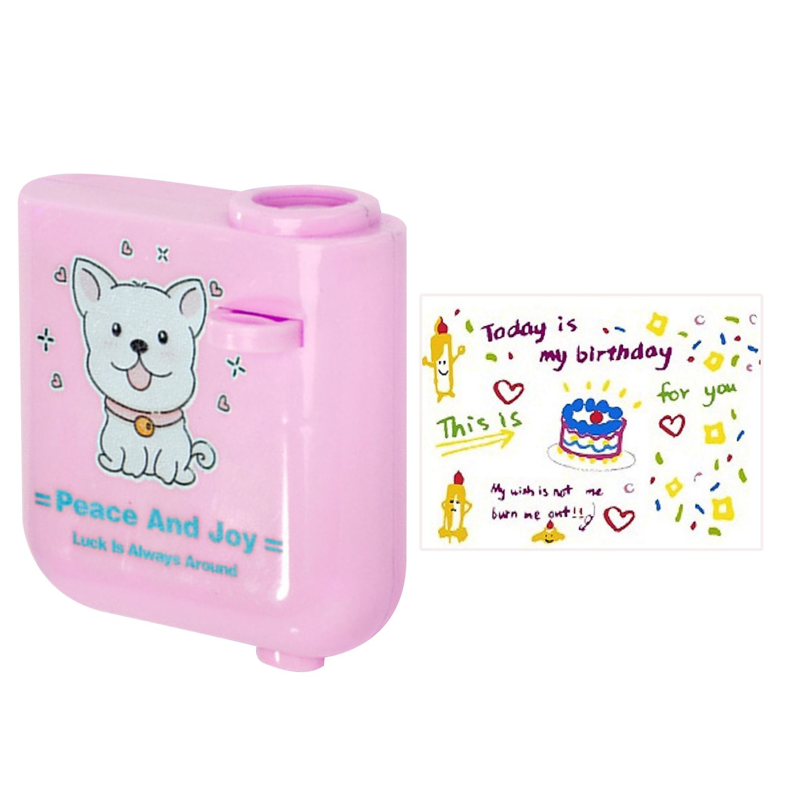 Happy Birthday Projector Mini Birthday Projection Lamp Portable Kids Projection Light for HouseholdSquare 1 Pink - Image 1