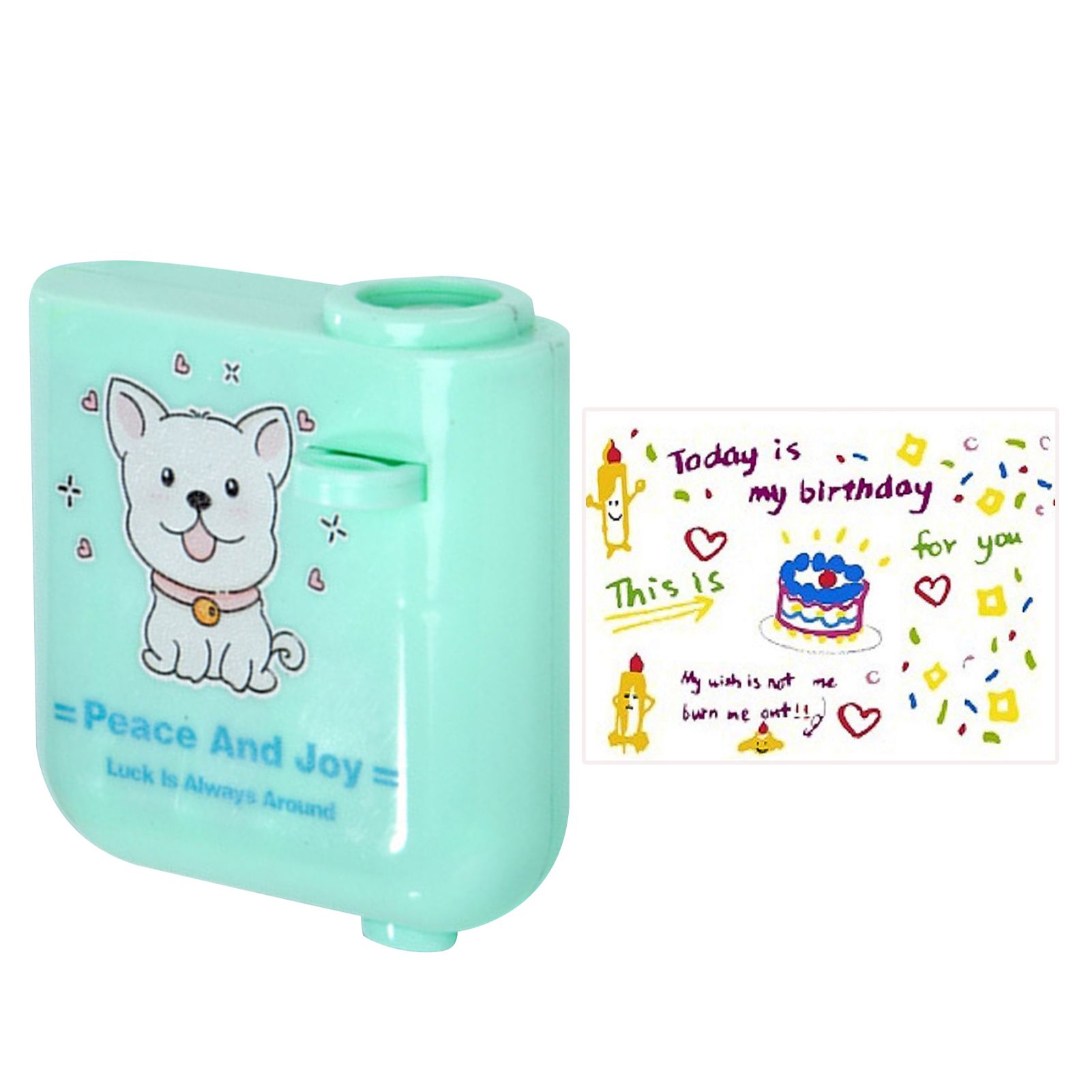 Happy Birthday Projector Mini Birthday Projection Lamp Portable Kids Projection Light for HouseholdSquare 1 Green - Image 1