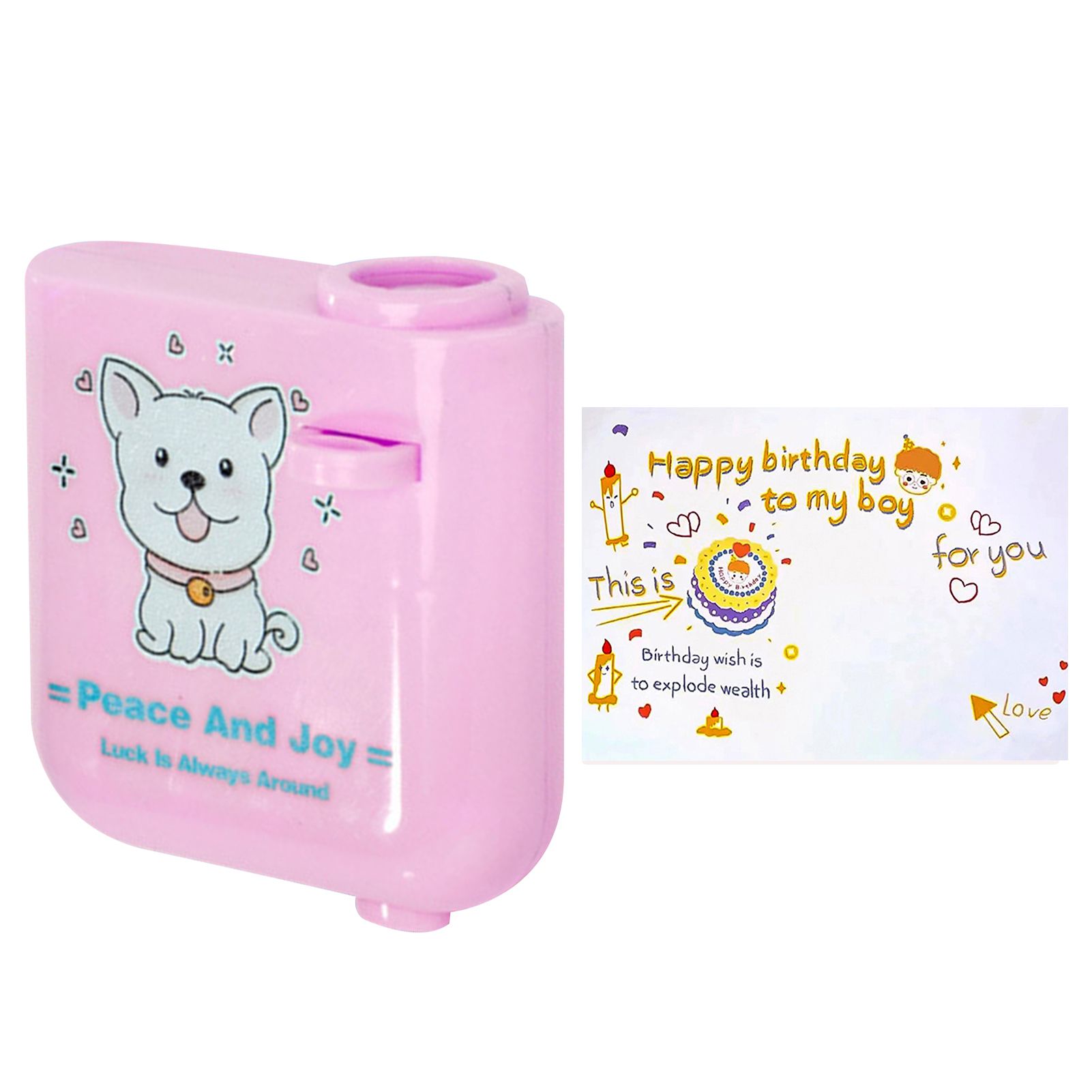 Happy Birthday Projector Mini Birthday Projection Lamp Portable Kids Projection Light for HouseholdSquare 2 Pink - Image 1