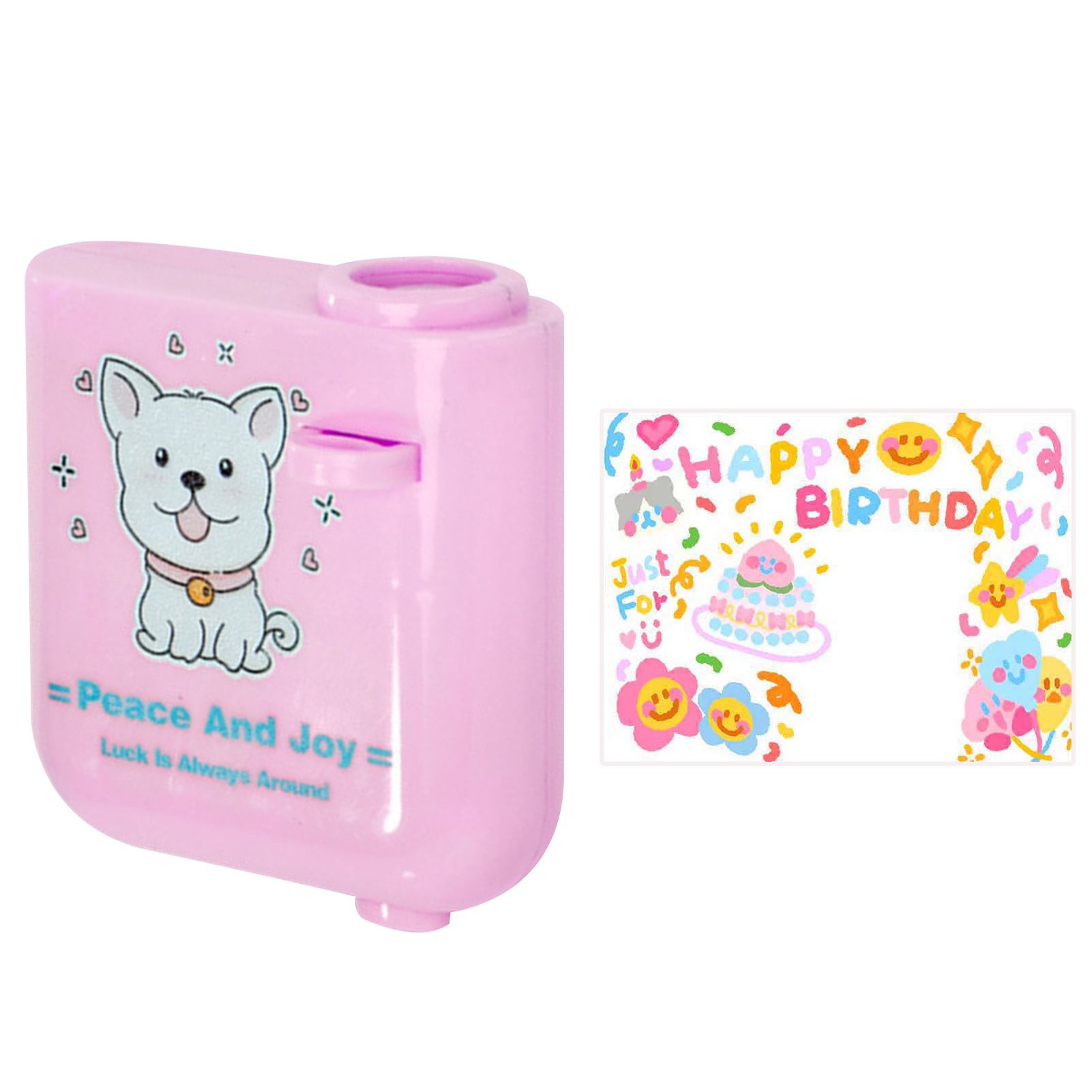 Happy Birthday Projector Mini Birthday Projection Lamp Portable Kids Projection Light for HouseholdSquare 3 Pink - Image 1