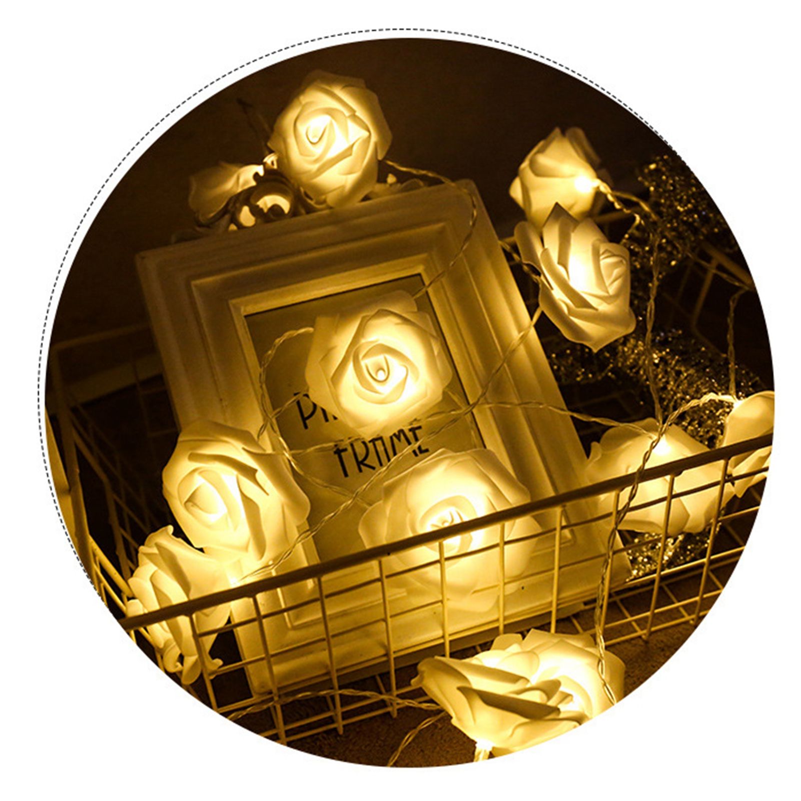 LED String Light Imitation Rose String Light Wedding String Light Festival Decoration LightWarm White - Image 3