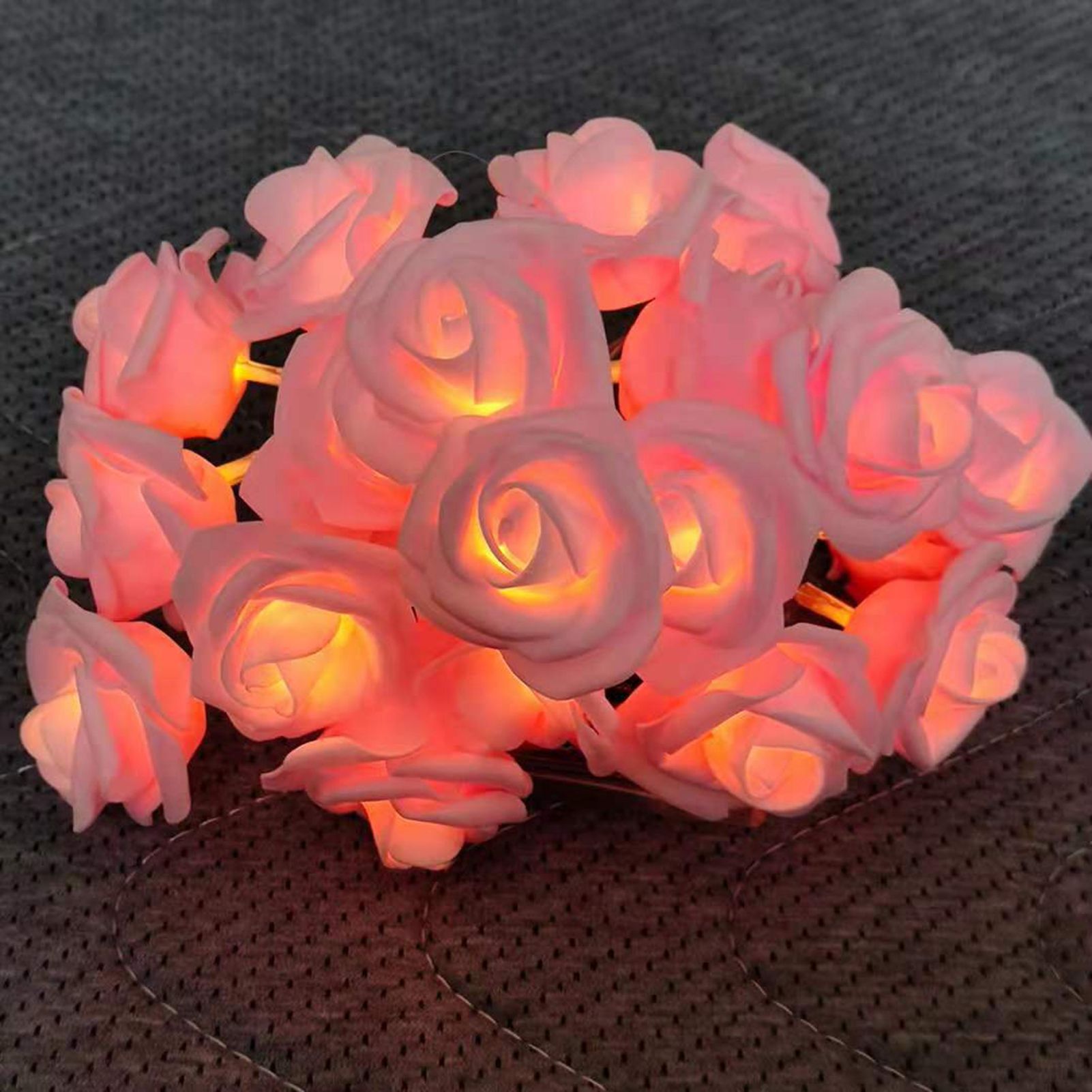LED String Light Imitation Rose String Light Wedding String Light Festival Decoration LightPink - Image 1