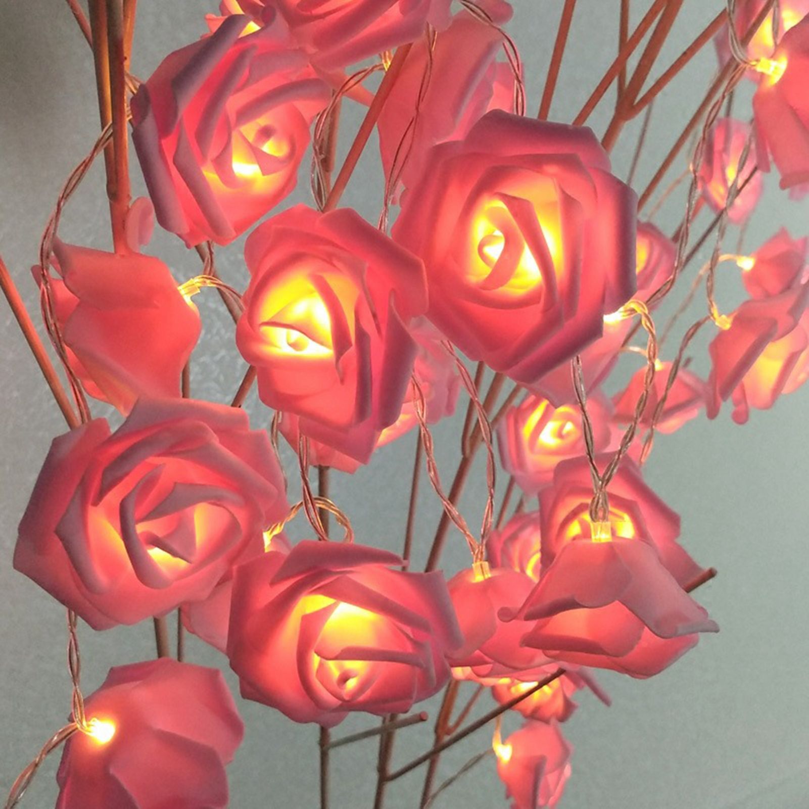 LED String Light Imitation Rose String Light Wedding String Light Festival Decoration LightPink - Image 2