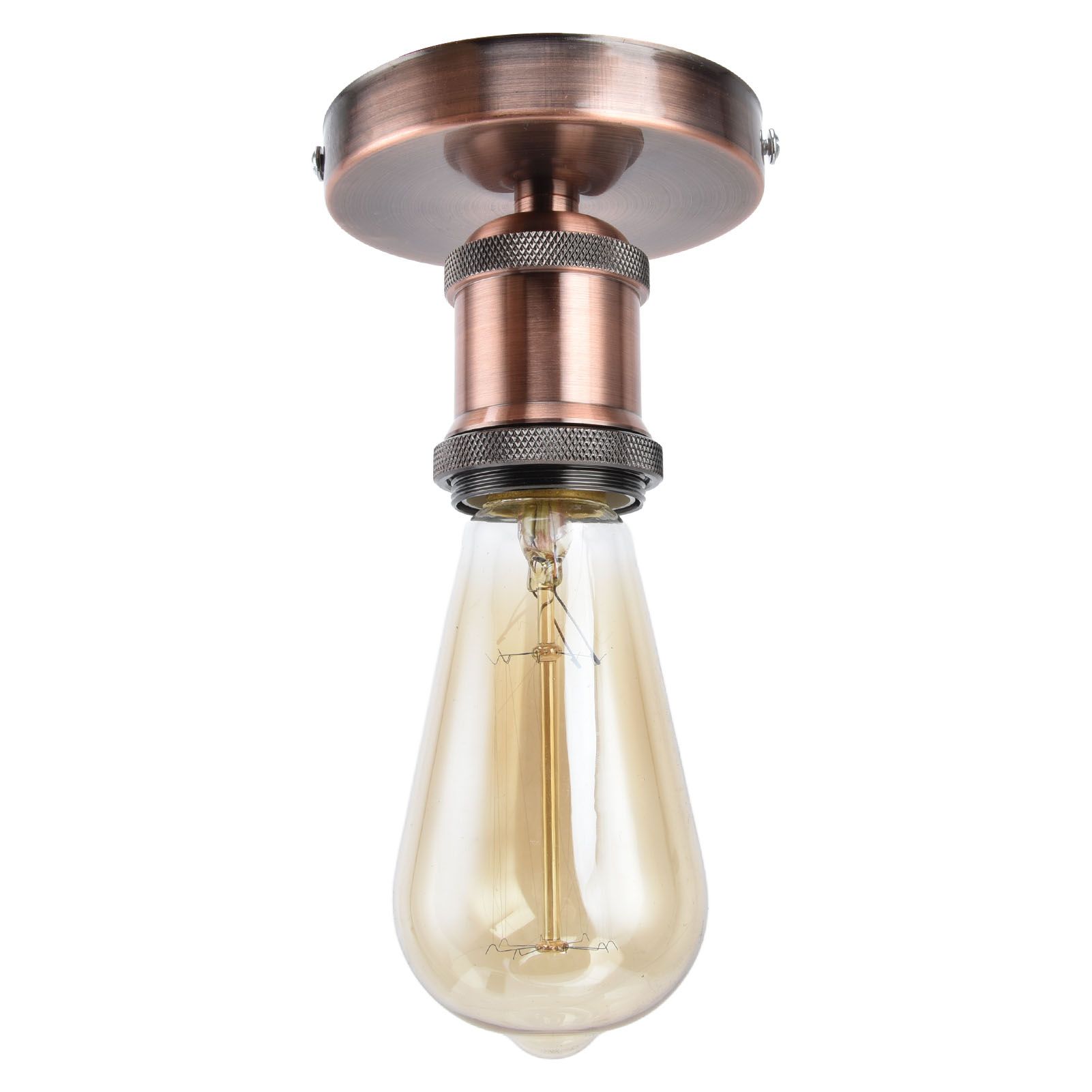 Vintage E26 E27 Lamp Socket Ceiling Lamp Holder with Accessories for Kitchen Bedroom Living Room 100‑240VAntique Red - Image 8