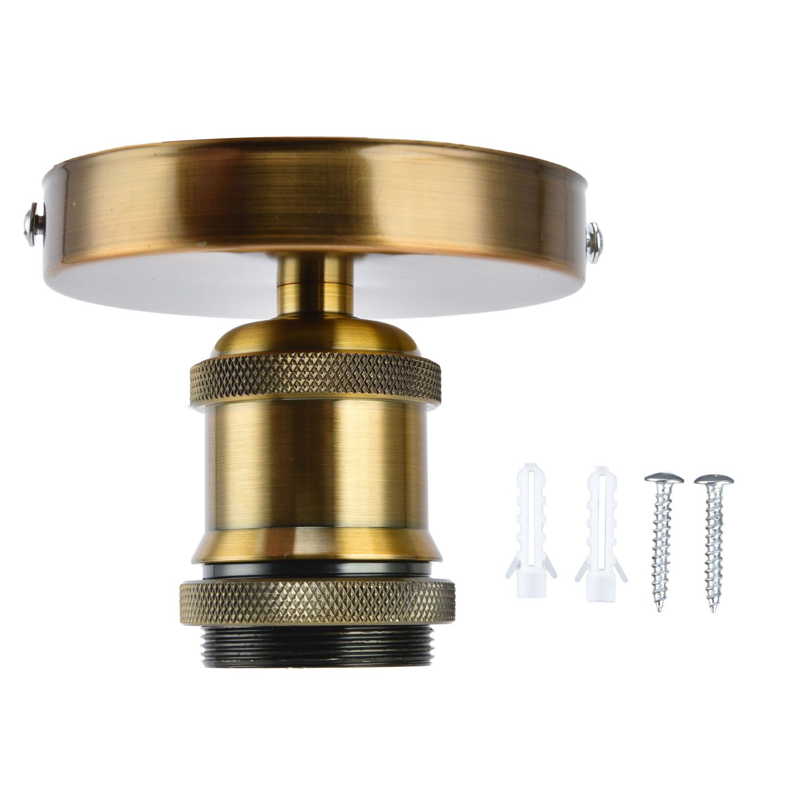 Vintage E26 E27 Lamp Socket Ceiling Lamp Holder with Accessories for Kitchen Bedroom Living Room 100‑240VAntique Gold - Image 1