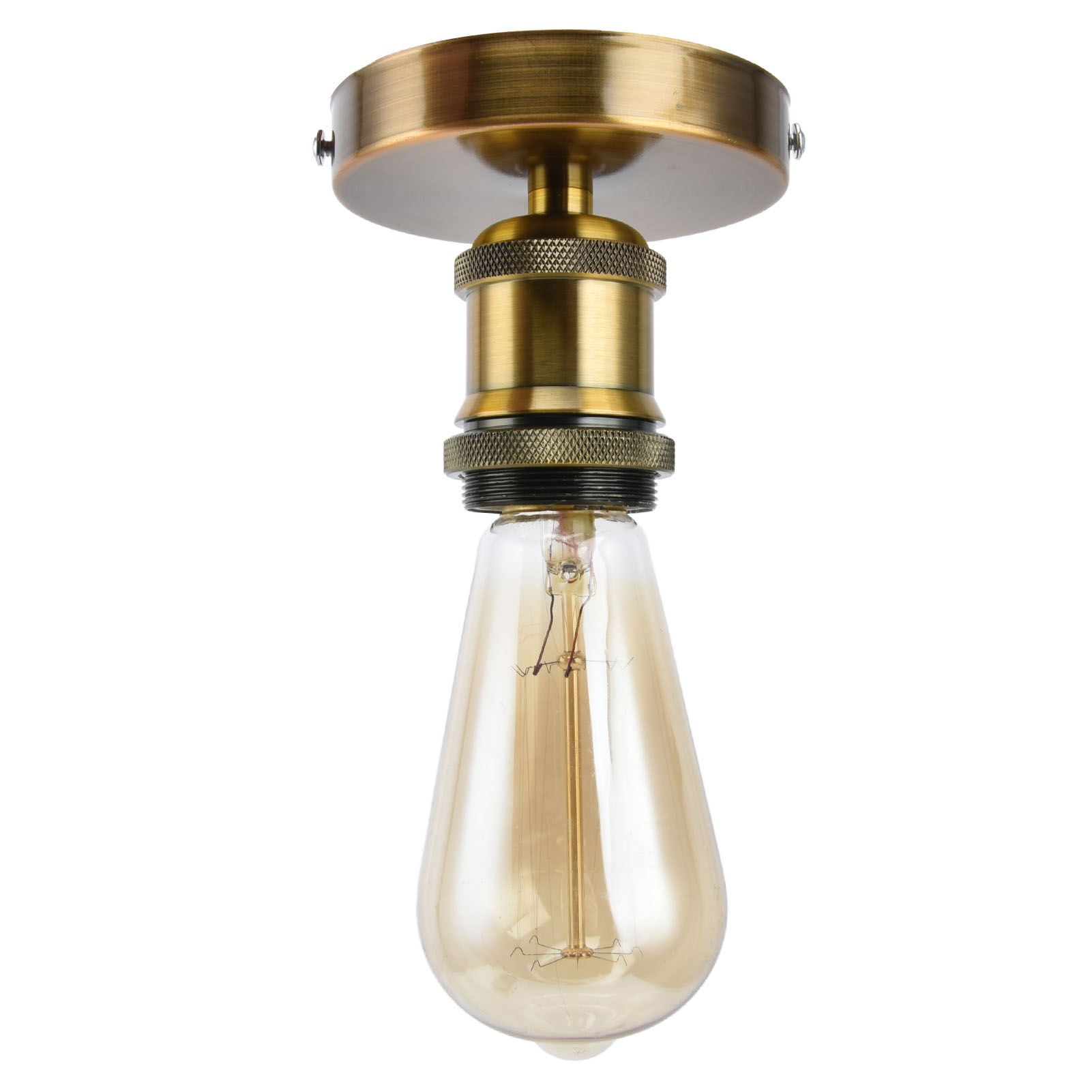 Vintage E26 E27 Lamp Socket Ceiling Lamp Holder with Accessories for Kitchen Bedroom Living Room 100‑240VAntique Gold - Image 8