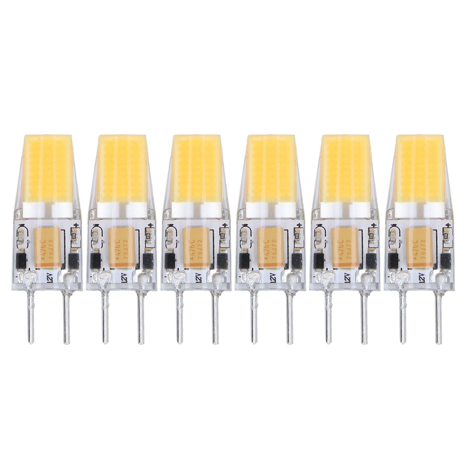6PCS GY6.35 Bulb 5W AC DC12V COB Light Bulb Energy Saving Silicone Ceiling Lamp Bulb for Living Room - Image 1