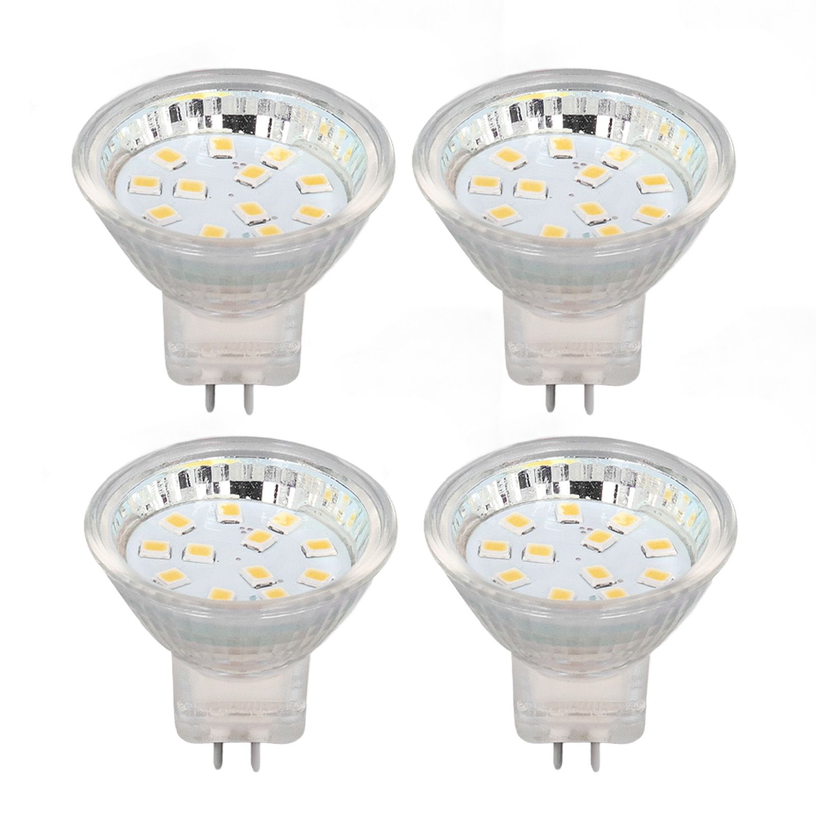 4PCS MR11 12LED Light Bulb 2W 300LM Spot Light Bulb Double Pin Base Landscape Light BulbWarm White 3000K - Image 1