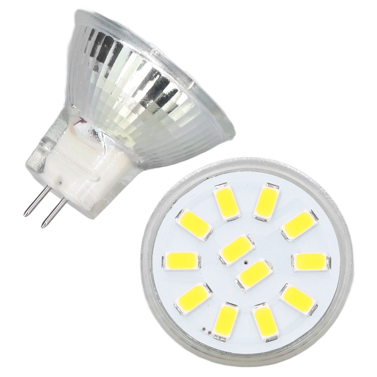 4pcs/set MR11 LED Spot Light Bulb with Dual Needle Base 360° Heat Dissipation 3W 12 LEDs Lamp BulbWarm White - Image 7
