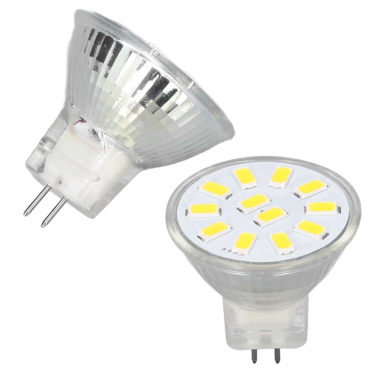 4pcs/set MR11 LED Spot Light Bulb with Dual Needle Base 360° Heat Dissipation 3W 12 LEDs Lamp BulbWarm White - Image 8