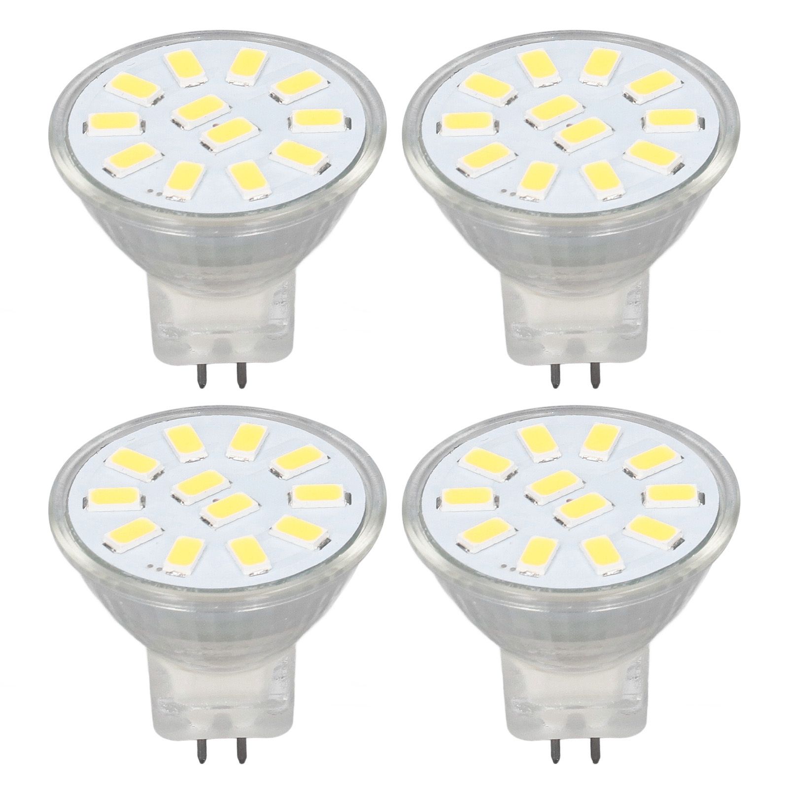 4pcs/set MR11 LED Spot Light Bulb with Dual Needle Base 360° Heat Dissipation 3W 12 LEDs Lamp BulbCold White - Image 1
