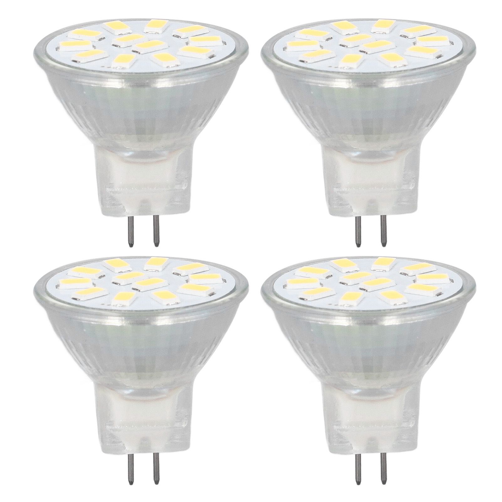 4pcs/set MR11 LED Spot Light Bulb with Dual Needle Base 360° Heat Dissipation 3W 12 LEDs Lamp BulbCold White - Image 2