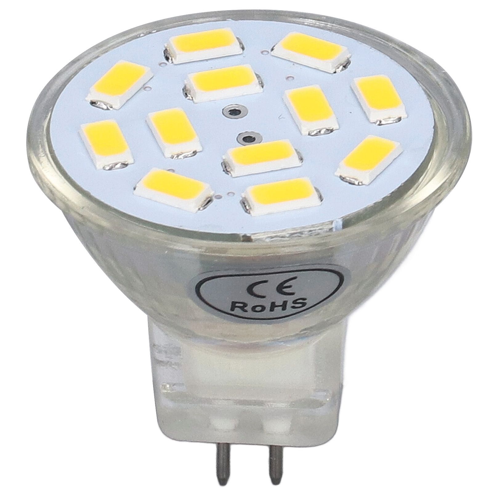 4PCS MR11 12LED Light Bulb 4W 400LM Double Pin Base Landscape Spot Light Bulb for Bedroom DC12VWarm White - Image 1