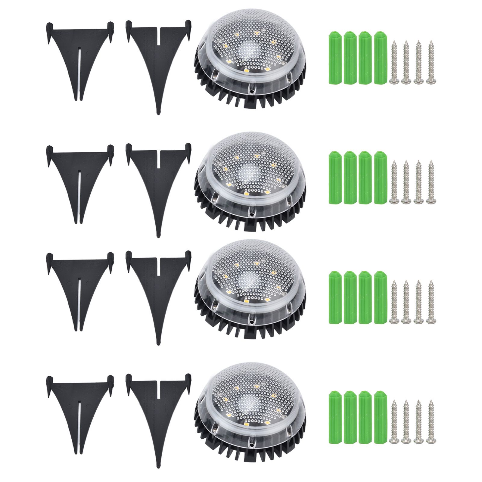 4 Pack Solar Garden Lights 8 LED Outdoor Ground Lights for Sidewalk Yard Lawn Patio Pathway Walkway BackyardWhite Light - Image 1