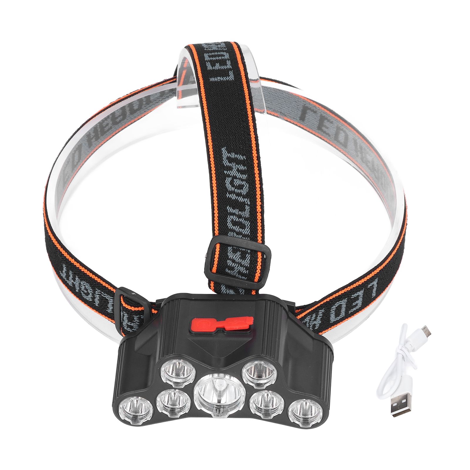 LED Headlamp 7 Lamp Beads High Brightness 4 Mode Waterproof USB Charging Head Band Light for Camping Maintenance - Image 1