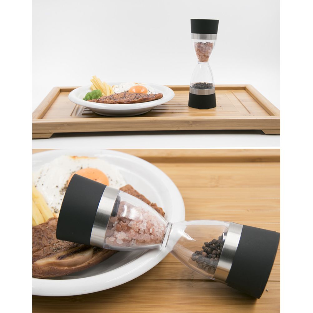 Stainless Steel Salt and Pepper Grinder Set 2 In 1 Seasoning Tank with Adjustable Grind Size - Image 6