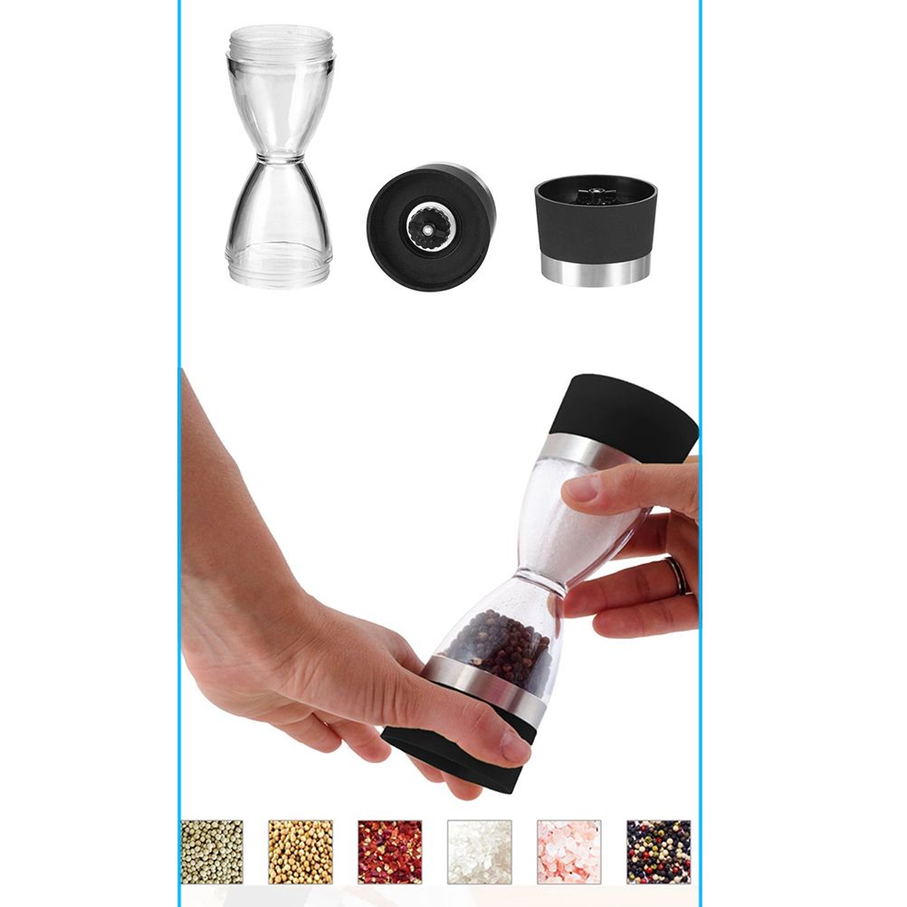 Stainless Steel Salt and Pepper Grinder Set 2 In 1 Seasoning Tank with Adjustable Grind Size - Image 8
