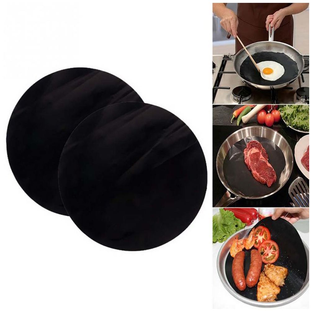 2 Pack 24cm Round Non Stick High Temperature Pan Frying Pan Liner Sheet Cooking Wok Sheet Pad for Kitchen BBQ Baking - Image 5