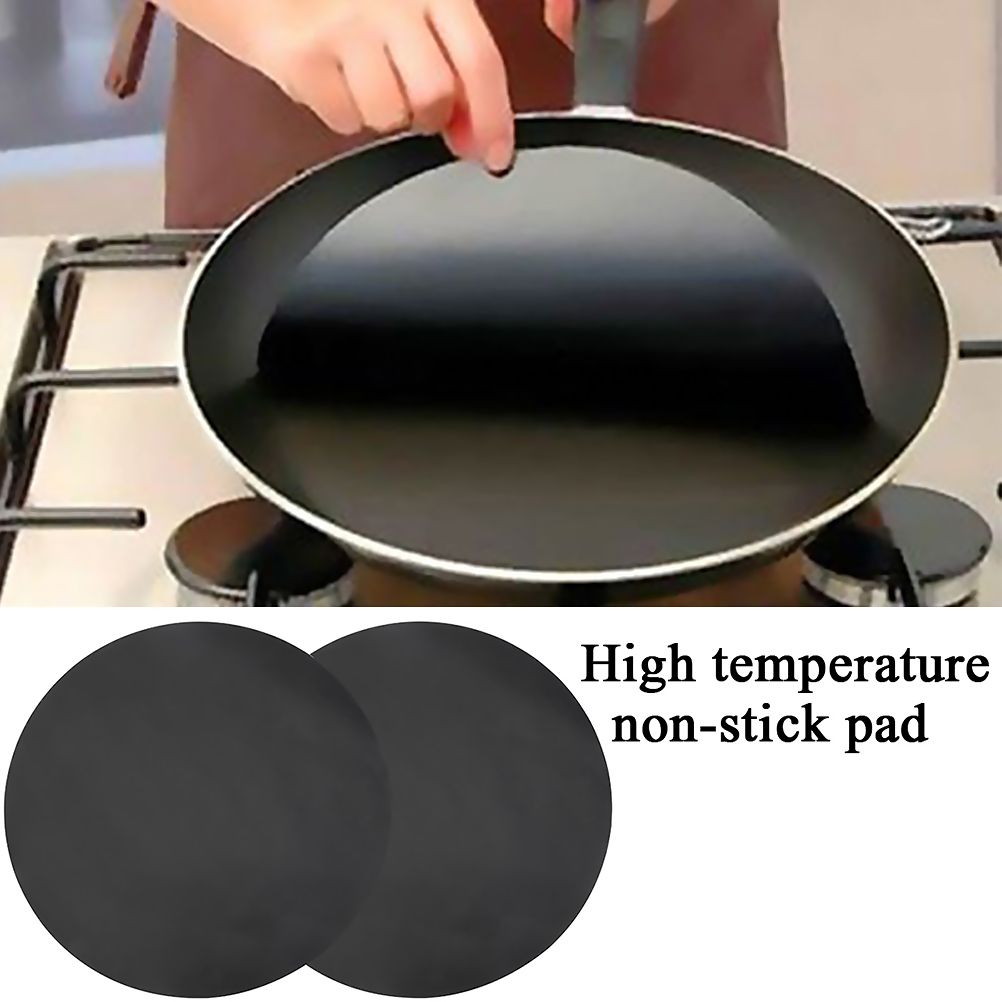 2 Pack 24cm Round Non Stick High Temperature Pan Frying Pan Liner Sheet Cooking Wok Sheet Pad for Kitchen BBQ Baking - Image 6