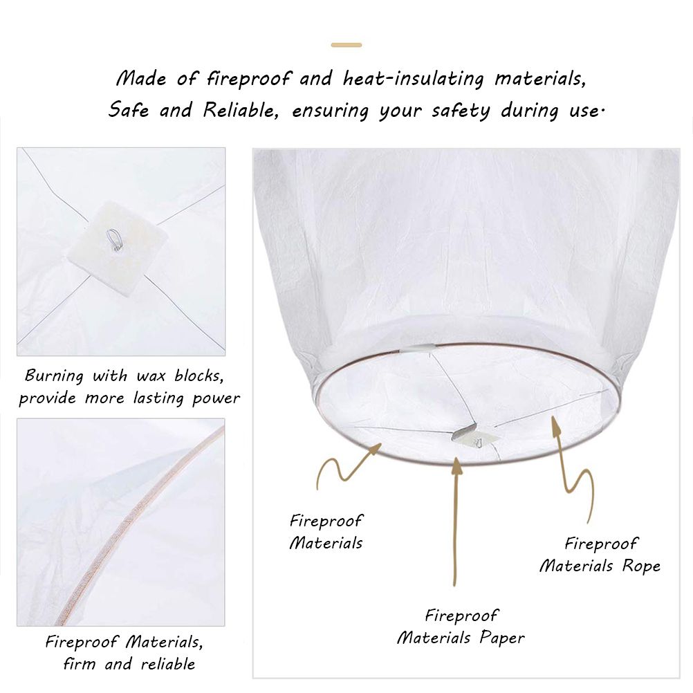 Chinese Lanterns Lanterns Biodegradable Fire Resistant Paper Lantern Chinese Wish Lanterns - Image 6