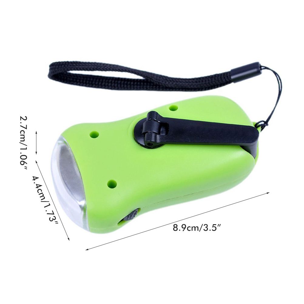 Mini LED Hand Crank Dynamo Solar Power Flashlight Portable Energy Saving Flashlight Camping - Image 2