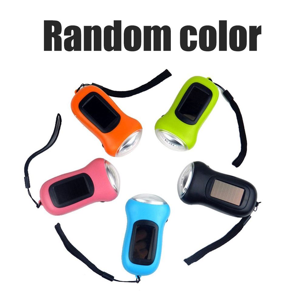 Mini LED Hand Crank Dynamo Solar Power Flashlight Portable Energy Saving Flashlight Camping - Image 4