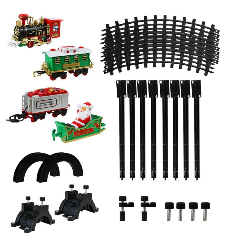 Christmas Train Set with Sounds and Lights Electric Rail Car Toy Mini Train Toy Set for Christmas and Home Decoration - Image 6