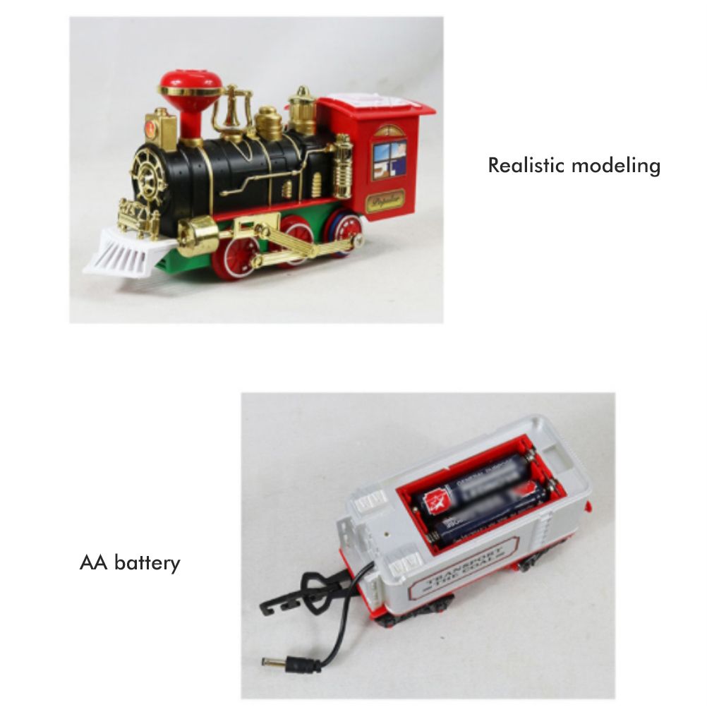 Christmas Train Set with Sounds and Lights Electric Rail Car Toy Mini Train Toy Set for Christmas and Home Decoration - Image 7