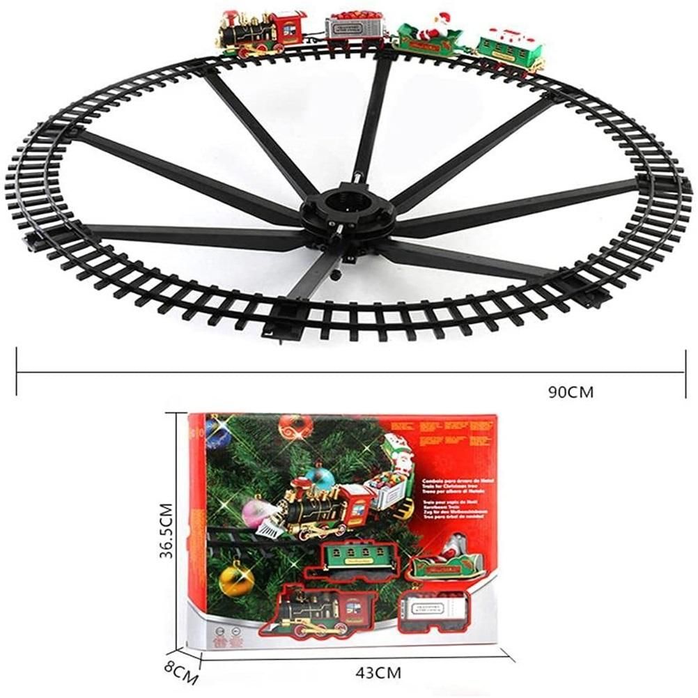 Christmas Train Set with Sounds and Lights Electric Rail Car Toy Mini Train Toy Set for Christmas and Home Decoration - Image 3