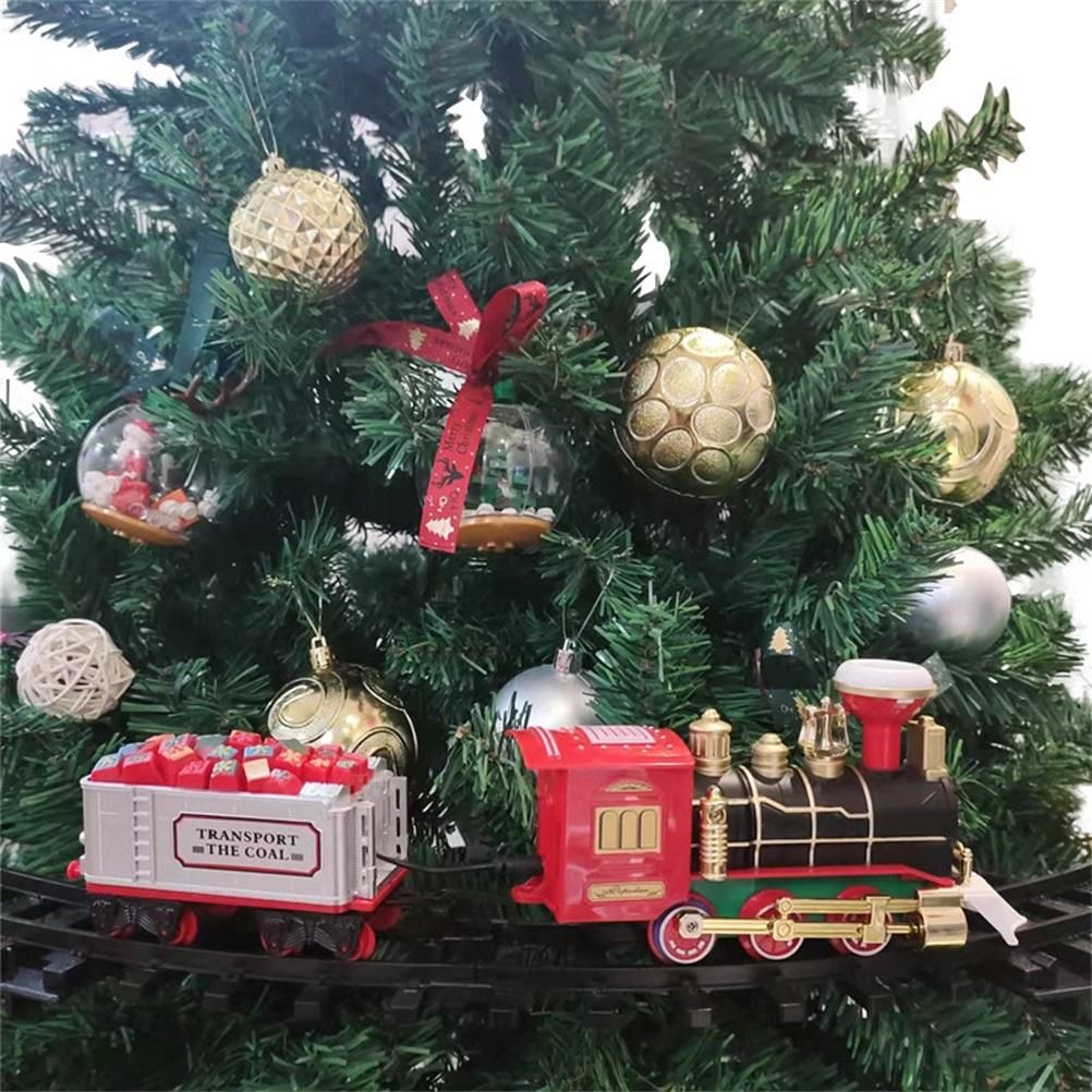 Christmas Train Set with Sounds and Lights Electric Rail Car Toy Mini Train Toy Set for Christmas and Home Decoration - Image 4
