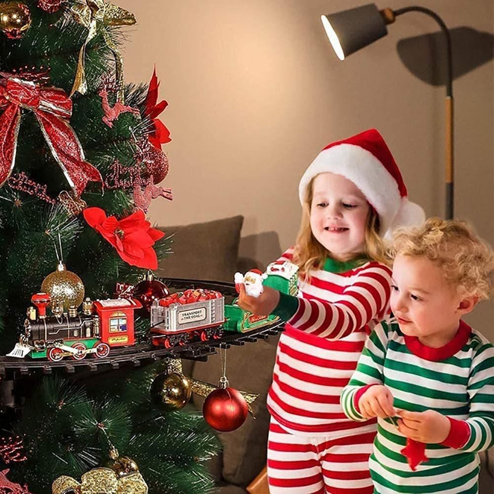Christmas Train Set with Sounds and Lights Electric Rail Car Toy Mini Train Toy Set for Christmas and Home Decoration - Image 7