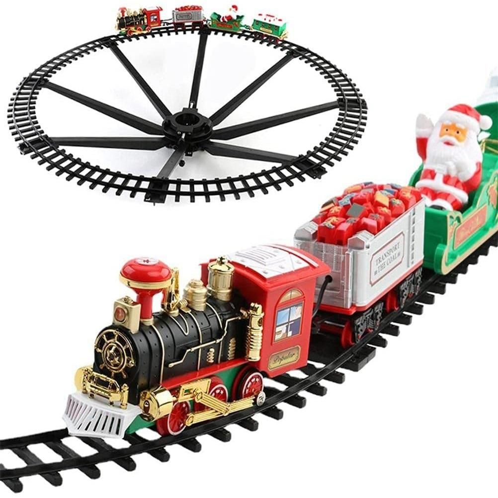 Christmas Train Set with Sounds and Lights Electric Rail Car Toy Mini Train Toy Set for Christmas and Home Decoration - Image 8